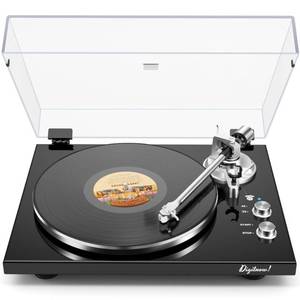lot 1049 image: Belt Drive Turntable for Vinyl Record Player,Work with Bluetooth Speakers or Active Speaker,Built-in Phono Pre-amp,USB Digital Output,Magnetic Cartridge, 3345 RPM,High-Gloss Wood Design - Retail $120
