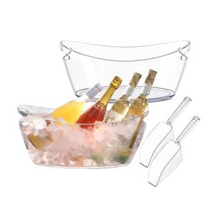 lot 1066 image: 2 Pcs Ice Bucket 5.5 Liter Champagne Wine Bucket Clear Acrylic Beverage Tub Party Drinks Ice Tub for Wine, Champagne or Beer Bottles Bar Supplies, with 2 Ice Scoop - Retail $30