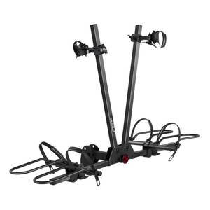 lot 1087 image: Young Hitch Mounted 2-Bike Rack with Two Posts for Standard, Mountain, Fat Tire Bikes, fit Car, SUV, Van, RV, Trailer, 200 lbs. Capacity - Retail $190