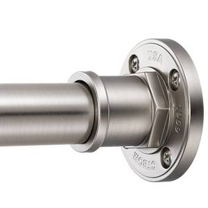 lot 1121 image: BRIOFOX Industrial Shower Curtain Rod - 2-in-1 Design Tension Curtain Rod - Never Rust Non-Slip 43 to 72 Inch 304 Stainless Steel, Brushed Nickel Window Curtain Rod - Retail $31