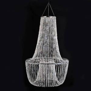 lot 1138 image: FlavorThings French Empire Beaded Chandelier with Tiered Swags,24�� Wide 38�� Height, Includes Hanging Chain, Elegant Crystal-Like Design for Weddings, Events, and Home D�cor, Light Kit Not Included - Retail $100