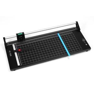lot 1152 image: QWORK 24 Inch Manual Precision Rotary Paper Trimmer with Pre-Printed Grids, Self-Sharpening Design - Retail $89