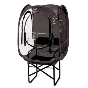 lot 1167 image: WeatherPod� The Original Shark Tank ChairPod� Pop-Up Pod - 1 Person Wearable Pod for Wheelchairs, Folding Chairs, Camping Chairs - Offers Protection from the Wind, Rain, & Cold - Chair Tent for Sports - Retail $100