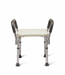 lot 1205 image: Guardian Bath Bench Shower Seat with Padded Armrests, Ideal for Bathtubs, Robust Support up to 350 lbs., Comfortable and Durable - Retail $47