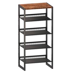 lot 1212 image: CHEMPFR Narrow 5-Tier Shoe Rack, Slim Space-Saving Shelf with Decorative Wood Top & Steel Mesh, EntrywayClosetDorm Organizer, 16.5x11.8x36 Inches - Retail $40