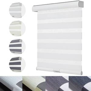 lot 1218 image: Persilux Custom Size Cordless Zebra Blinds for Windows with Jacquard Pattern Roller Shades Light Filtering Sheer Window Shades for Home, Office and Door White 33 width - Retail $46