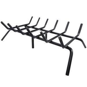 lot 1220 image: Luoieo Fireplace Grate,Fireplace Log Holder,27 inch Heavy Duty Solid Cast Iron FIrewood Log Burning Rack for Inside The Fireplace Accessories Outood Fire Pit Kindling Fireplace Tools - Retail $60