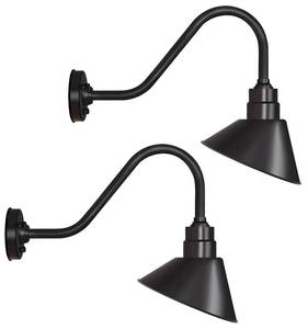 lot 1256 image: DENGNBJ 10 Outdoor Gooseneck Light Classic Farmhouse Light - Sign Lighting with Extended Arm, Vintage, Dining, Store Sign Lights 2-Pack - Retail $154