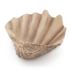 lot 1278 image: Afadorable Resin Seashell Decorative Bowl Large Clam Shell Storage Bowl for Coffee Table Centerpiece Home Kitchen Entryway Table Decor Beach Themed Wedding Party Decoration (Wood Color) - Retail $37