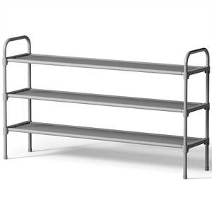 lot 15928 image: Kitsure Extra-Long Shoe Rack for Closet, Shoe Organizer for Front Door Entrance, Stackable Shoe Shelf, Detachable Closet Organizers and Storage, 39.0 Wide - 3 Tier, Grey - Retail $16
