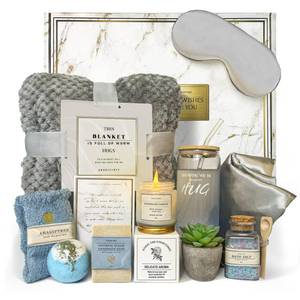 lot 15944 image: AHAGIFTREE ,Birthday Gift Basket��Get Well Soon Gift Baskets For Women,12PC Get Well Gifts for Women After Surgery,Care Package,Grief,Sympathy Gifts,Condolences Gift - Retail $40