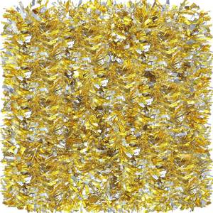 lot 15960 image: Sosation 100 ft Christmas Tinsel Garland Christmas Tree Twist Garland Bulk Glitter Metallic Streamer Indoor Outdoor Hanging Xmas Decorations(Gold Silver)