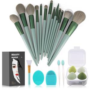 lot 15979 image: Koccido Makeup Brushes 22 Pcs Makeup Kit,Foundation Brush Eyeshadow Brush Make up Brushes Set (Green, 22 Piece Set) - Retail $10