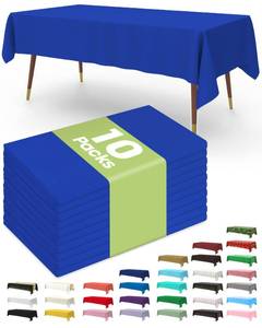lot 15980 image: Pureegg Plastic Table Cloth Disposable 10 Pack, 54 x 108 Inch Table Cloths, Patriotic Decorations, Thanksgiving, Veterans Day Tablecloths, Rectangle, Plastic Cover, Leakproof & Sturdy, Navy Blue - Retail $20