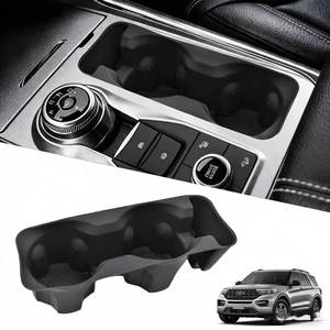 lot 15987 image: FDAIUN for 2020-2024 Ford Explorer Cup Holder Inserts Silicone Non-Slip Center Control Cup Holder Protector Organizer Interior Storage Accessories - Retail $22