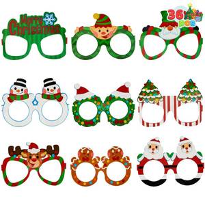 lot 16005 image: JOYIN 36 Pcs Christmas Paper Eyeglasses, Christmas Party Glasses, Frame Costume Eyeglasses Assorted Designs for Adults and Children for Christmas Party Supplies Photo Booth and Party Favors