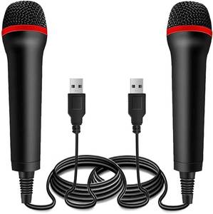 lot 16025 image: Drimoor 2Pack 13ft Wired USB Microphone for Rock Band, Guitar Hero, Lets Sing - Compatible with PS2, PS3, PS4, PS5, Switch, Wii, Wii U, Microsoft Xbox 360, Xbox One and PC - Retail $39