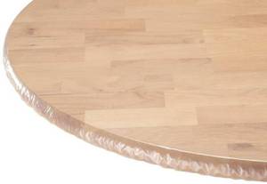 lot 16026 image: Yourtablecloth Heavy Duty Clear Vinyl Round Fitted Tablecloth (Table Cover) Elasticized Tablecloth Great for Protecting Your fine Tables and Table Linen 60�� - Retail $36