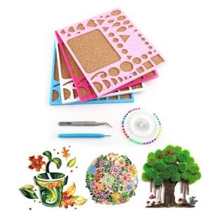 lot 16029 image: One Quilling tool, Damage See Photos Naroote Tweezer Pins Slotted Kit Artwork Quilling Tool for Paper Flowers Quilling Supplies Paper Quilling Kit, 4pcs Paper Set Quilling Tools Template Mould Board Tweezer Pins Slotted - Retail $11