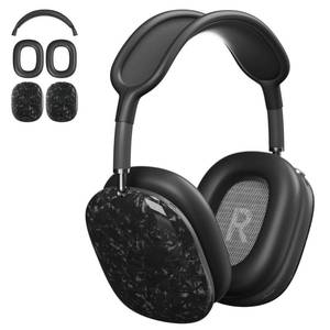 lot 16039 image: COVERS ONLY Case Cover for AirPods Max Headphones,AHBTEYM TPU Ear Cups CaseEar PadsHeadband Silicone Cover Compatible with Apple AirPod Max Accessories Protector (Black Pearl Shell) - Retail $17