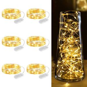 lot 16040 image: Minetom 6 Pack Fairy Lights Battery Operated String Lights - 7ft 20 LED Waterproof Silver Wire Firefly Lights Waterproof for DIY Crafts Wedding D�cor Table Centerpieces Mason Jars Party - Retail $5