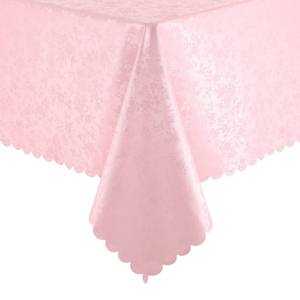 lot 16050 image: Smiry Rectangle Table Cloth, Waterproof Heavy Duty Vinyl Tablecloths, Wipeable Washable Table Cover for Kitchen, Valentines & Dining Room (Pink, 52 X 70) - Retail $27