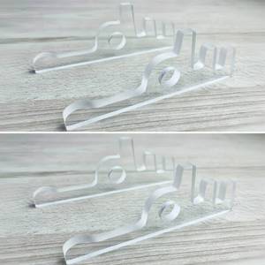 lot 16069 image: FLAGMEE Neon Sign Holder for Table, Neon Sign Holder Base, Compatible with a Variety of Neon Signs (2Packs Transparent) - Retail $14
