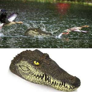 lot 16104 image: 12.6 Inches Floating Alligator Head Pool Accessories Float Alligator Fake Crocodile Decoy Crocodile Floating Head for Goose, Heron, Duck Control, Pool, Garden and Patio Accessories - Retail $21