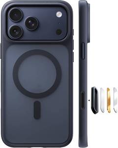 lot 16108 image: TORRAS Stronger Magnetic & Shockproof for iPhone 17 Pro Max Case, Fit for MagSafe, Military Grade Drop Protection, Camera Control, DIY Button, Slim for iPhone 17 Pro Max Case Translucent Matte Black - Retail $26