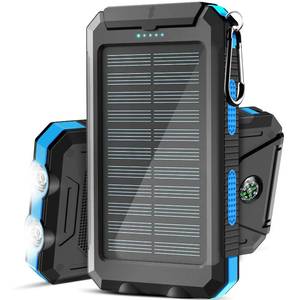 lot 16115 image: Solar Charger, 38800mAh Solar Power Bank, Waterproof External Backup Battery Power Pack with USB C InputOutputLED Flashlights Compatible with iPhone, Samsung, iPad, Suitable for Outdoor, Camping - Retail $21