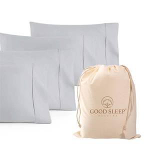 lot 16117 image: 1000 TC Light Gray Standard Pillowcases Set of 4 100% Egyptian Cotton Pillow Cases with Long Staple Cotton & Sateen Weave, Silky Soft Hotel - Like Bed Pillow Covers for Comfy Sleeping, Snug Fit - Retail $40