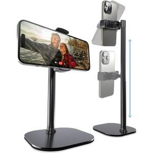 lot 16120 image: COOPER ChatStand, Adjustable Cell Phone Stand for Desk, Phone Stand for Recording, iPhone Holder for Filming, Small iPhone Tripod, Soporte para Celular, Fits Samsung, Android, (Night Black) - Retail $10