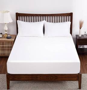 lot 16156 image: Bamboo Viscose Fitted Sheet Twin Size Only, 400 Thread Count, 8-16 Deep Pocket, Cooling Breathable Silky Smooth Soft Bottom Sheet for Hot Sleeper (White, Twin) - Retail $23