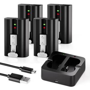 lot 16159 image: 4-Pack Replacement Battery for Ring Doorbell - 6040mAh Rechargeable Camera Batteries with Charger Station for Ring Video Doorbell 233 Plus4, Spotlight Cam, Stick Up Cam and Peephole Cam Indoor - Retail $42