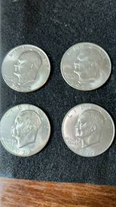 lot 4 image: 1972 Eisenhower Dollar Coins - Set of 4