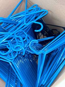 lot 38 image: Blue  Hangers - Bulk Set large box full - Retail $25