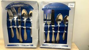 lot 49 image: 2 sets of Cambridge Silversmiths 20-Piece Flatware Set - Retail $40