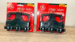 lot 50 image: GE Indoor 3-Outlet Power Adapter - 2 Pack - Retail $19
