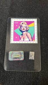 lot 88 image: Pop Icon USA Postage Style Artwork with 1GR Silver Bar