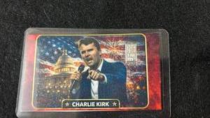 lot 90 image: SILVER GR. 999 Silver  Charlie Kirk Trading Card - Retail $105