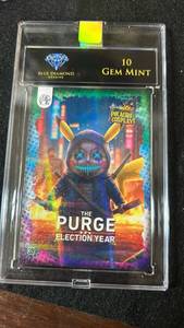 lot 95 image: Pikachu Cosplay Purge Card - Blue Diamond Graded 10 - Retail $75