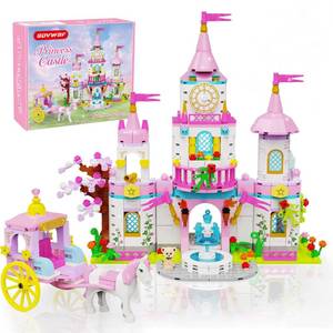 SDVWSF Princess Castle Building Blocks Set for Girls 6+ 634PCS Fairy Tale Dream Castle with Rotating Fountain & Movable Carriage Compatible with Lego Friends Gift for Kids, Girls, Princess Lovers - Retail: $30
