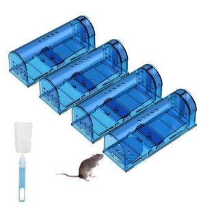lot 35423 image: Humane Mouse Traps, Catch& Release, Reusable Rat Traps, Easy to Set and Safe for Family and Pets, No Kill for Small RodentVolesHamstersMoles, Catcher That Works for IndoorOutdoor, 4 Pack - Retail $22