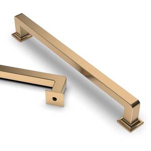 lot 35433 image: 6 Pack 7 Inch(177mm) Champagne Bronze Kitchen Cabinet Handles, Brushed Brass Cabinet Pulls Gold Kitchen Cabinet Hardware Cupboard Handles Drawer Pulls (1 set missing screw) - Retail $50