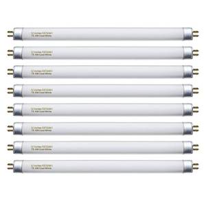 lot 35436 image: 8 Pack F8T5CW Fluorescent Bulbs, T5 12 inch 8 Watts Under Cabinet Light Bulb Cool White, G5 Mini Bi 420 Lumen - Retail $13