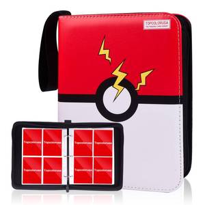 lot 35443 image: 800 Card Binder 4 Pocket, Trading Card Holder Fits 800 Cards With 100 Removable Sleeves, Portable Collection Card Album, Game Card Case book With Zipper for Sports & Game Cards (800 Card 4 Pocket) - Retail $17