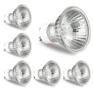 lot 35453 image: GU10 Bulb 120V 50W Light Bulbs for Candle Warmer Lamp, GU10C, MR16 with Glass Cover, 2700K Warm White, Dimmable, Pack of 6 - Retail $10