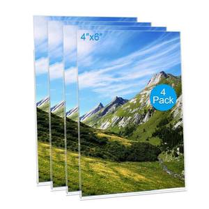 lot 35455 image: Magnetic Picture Frames for Refrigerator 4x6 Inch, Magnetic Photo Holders for Fridge, 4 Pack Acrylic Magnetic Picture Frame for Displaying Frames, Children Artworks - Retail $9