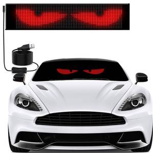 lot 35460 image: Devils Eye14.72x3.62 Programmable ojos led para carro Windshield Display for Sedans, SUVs & Medium Trucks - USB-Powered LED Matrix Panel, RemoteApp Control, Custom Car - Retail $26