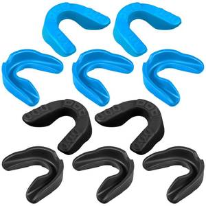lot 35462 image: Sport Mouth Guards Gum Teeth Armor Game Guard for Boxing Basketball Football Hockey Karate Basketball Rugby Match (10 Pcs,Blue, Black) - Retail $10